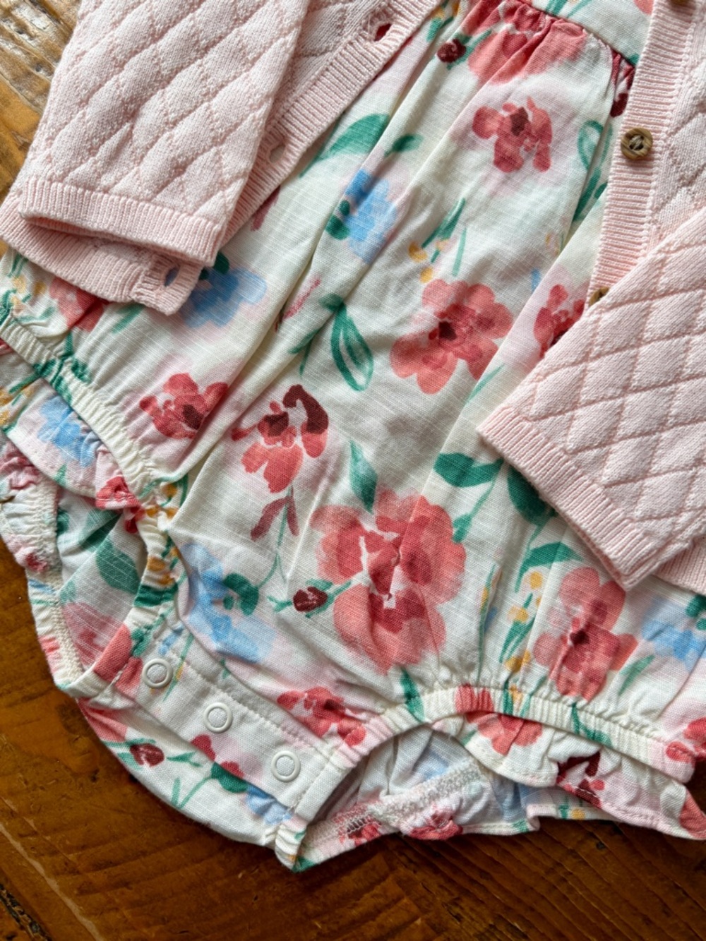 New Toddler Girl bundle Carter's Bunny bubble with hat & Romper with Cardigan - Picture 10 of 14